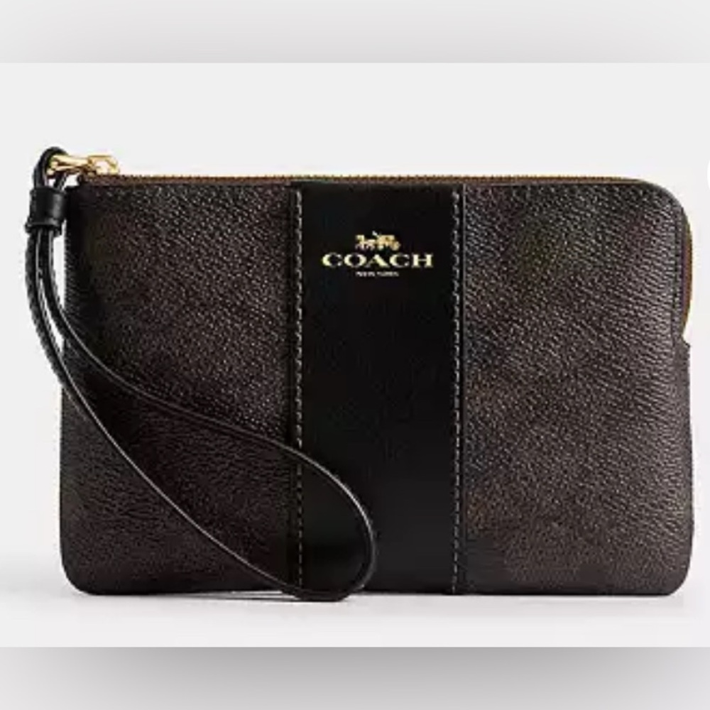 Coach Corner Zip Wristlet
In Signature Canvas With Stripe